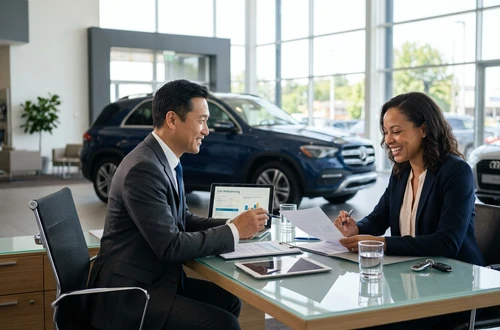 Customer getting answers about their car loan